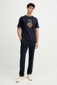 Бавовняна футболка Bally MJE0AB темно-синій AW25