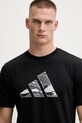 adidas t-shirt bawełniany czarny JM6381