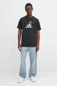 adidas tricou din bumbac Doodle Hunt Bike Graphic T-Shirt JM6495 negru AW25