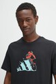 adidas tricou din bumbac Doodle Hunt Bike Graphic T-Shirt negru JM6495