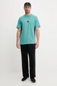 Bombažna kratka majica adidas Essentials JX0732 turkizna AW25