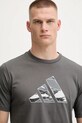 adidas pamut póló Camo Logo szürke KA7130