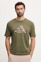 adidas tricou din bumbac Camo Logo print verde KA7131