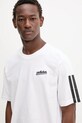Βαμβακερό μπλουζάκι adidas Script Tee λευκό KD2258