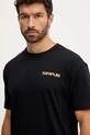 Napapijri tricou din bumbac S-Snibston negru NP0A4H439411