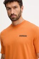 Napapijri t-shirt bawełniany S-Fiemme pomarańczowy NP0A88T5A681