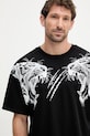 PLEIN SPORT tricou din bumbac negru FAEC.MTK8360.STE001N
