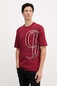 Armani Exchange t-shirt bawełniany regular bordowy XM001441.AF10362