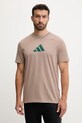 Odzież adidas Performance t-shirt treningowy Category Training Graphic JM8977 brązowy