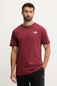 Bavlněné tričko The North Face Redbox potisk burgundské NF0A87NPDO31