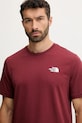 The North Face tricou din bumbac Redbox burgundia NF0A87NPDO31