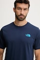 The North Face tricou din bumbac Redbox albastru NF0A87NPI851