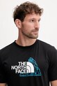 Αθλητικό μπλουζάκι The North Face Mountain Foundation μαύρο NF0A8E19JK31
