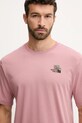 Bavlněné tričko The North Face Flower Dome růžová NF0A8EGXHCS1