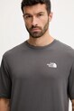 Bombažna kratka majica The North Face siva NF0A8F2GRHI1