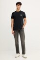 Памучна тениска American Vintage MYKO02C черен AW25