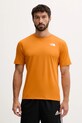 Μπλουζάκι προπόνησης The North Face 24/7 στάμπα πορτοκαλί NF0A894BBRO1