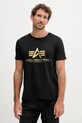 Alpha Industries t-shirt bawełniany nadruk czarny 100501CB.365