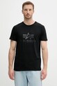 Alpha Industries t-shirt bawełniany nadruk czarny 100501CB.515