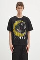 Sky High Farm t-shirt bawełniany Eri nadruk czarny SHF07T032