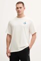 Bavlněné tričko The North Face Powder Days NF0A8E4DQLI1 béžová AW25