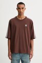 adidas Originals tricou din bumbac Oversize Tee imprimeu maro KA0476