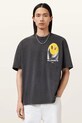 AllSaints t-shirt PARTY okrągły czarny M062PC