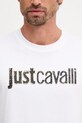 Bavlněné tričko Just Cavalli 79OAHT16.CJ500 bílá