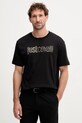 Just Cavalli t-shirt bawełniany nadruk czarny 79OAHT16.CJ500