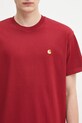 Bavlněné tričko Carhartt WIP S/S Chase burgundské I026391.30QXX