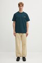 Bavlnené tričko Carhartt WIP S/S American Script I029956.0AUXX tyrkysová