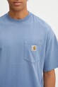 Carhartt WIP t-shirt bawełniany S/S Hudson Pocket niebieski I035140.1YI5F