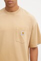 Carhartt WIP t-shirt bawełniany S/S Hudson Pocket brązowy I035140.07E5F