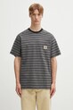 Carhartt WIP t-shirt bawełniany S/S Gellar Pocket bawełna szary I035141.30HXX