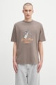 Памучна тениска Drôle de Monsieur Le Tshirt Grand HUtel свободна кафяв H.TS261.CO002