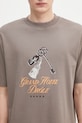 Памучна тениска Drôle de Monsieur Le Tshirt Grand HUtel кафяв H.TS261.CO002