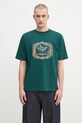 Drôle de Monsieur tricou din bumbac Le Tshirt Plateau print verde H.TS255.CO002