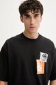 Βαμβακερό μπλουζάκι Vans μαύρο VN000PB9BLK1