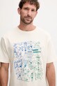 New Balance t-shirt bawełniany beżowy MT53916PEF