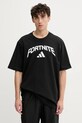 Βαμβακερό μπλουζάκι adidas Fortnite στάμπα μαύρο JV8012