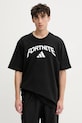 Bavlněné tričko adidas Fortnite kulatý černá JV8012