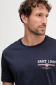 Gant t-shirt bawełniany granatowy 2067044