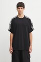 Y-3 t-shirt z wełną 3-Stripes czarny JW7352