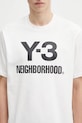 Βαμβακερό μπλουζάκι Y-3 x Neighborhood Logo λευκό JX7449