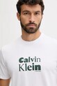 Ρούχα Βαμβακερό μπλουζάκι Calvin Klein LV04RD820G λευκό