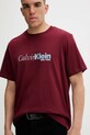 Бавовняна футболка Calvin Klein бордо LV04RD822G