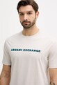 Armani Exchange t-shirt bawełniany beżowy XM001458.AF10364