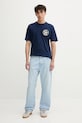adidas Originals tricou din bumbac Trefoil Series Loose Tee JW3016 bleumarin AW25