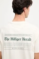 Хлопковая футболка Tommy Hilfiger MW0MW40008 бежевый