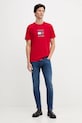 Tommy Hilfiger t-shirt bawełniany MW0MW41338 czerwony AW25